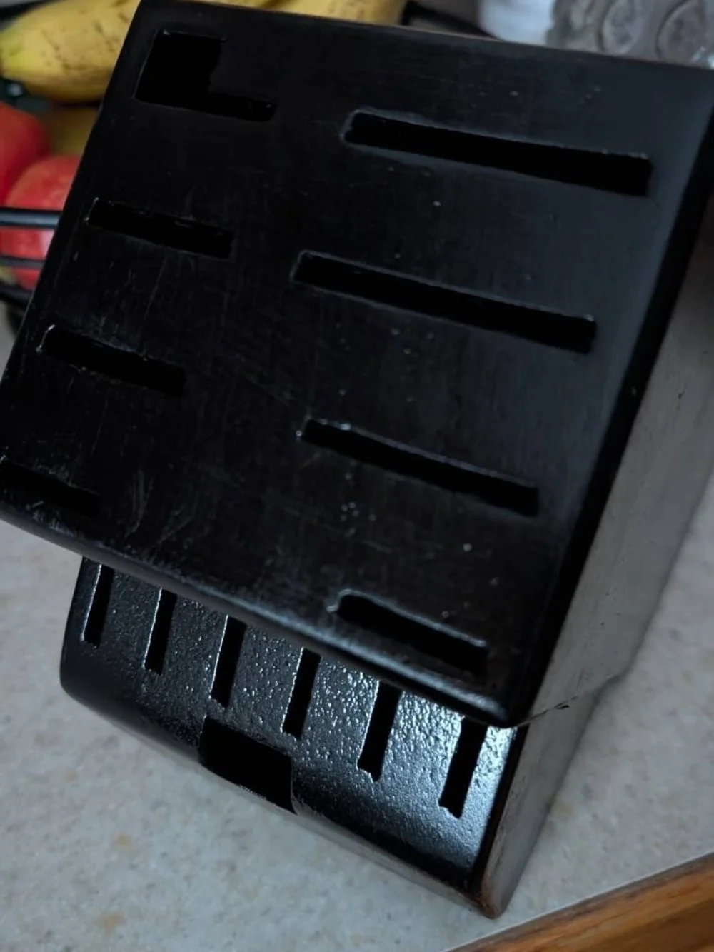 Black Wooden Knife Block Holder